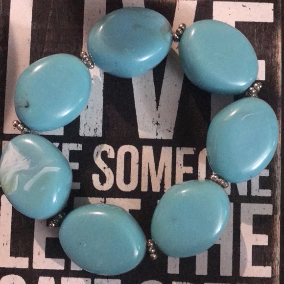 Bold Chunky Faux Turquoise Bracelet Quality! - Picture 4 of 6